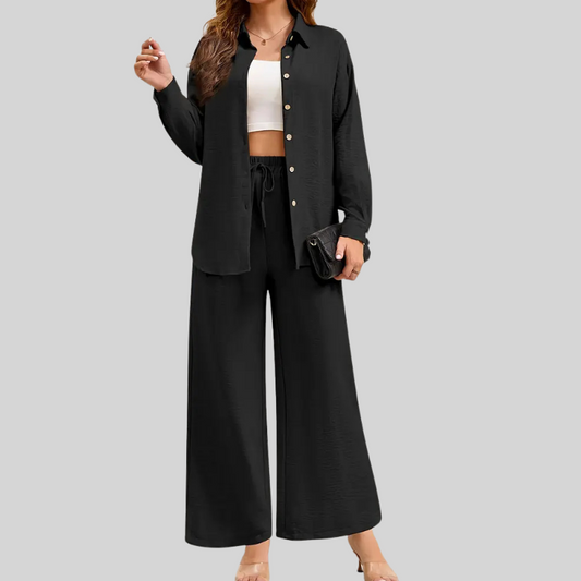 Casual Two-Piece Set with Drawstring Waist