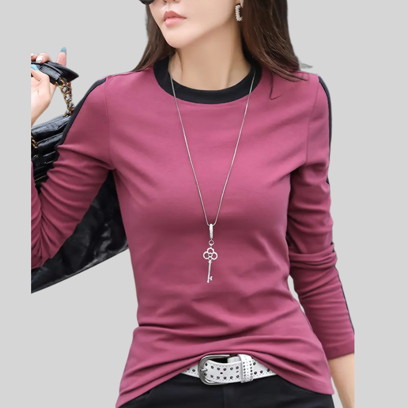 Color Block Long Sleeve T-Shirt