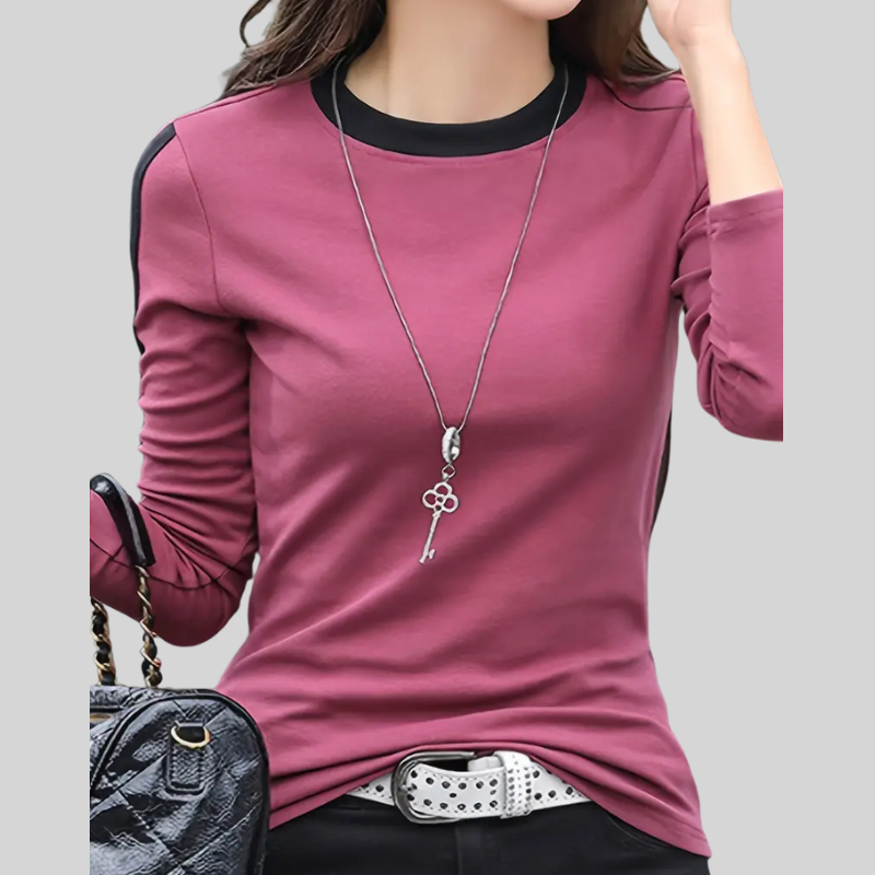 Color Block Long Sleeve T-Shirt