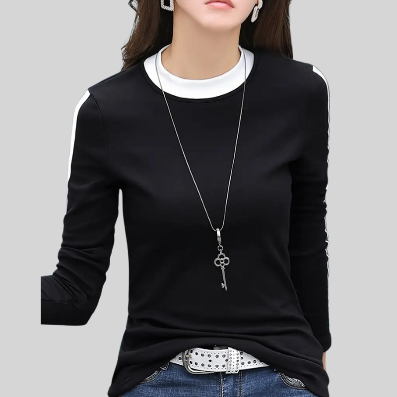 Color Block Long Sleeve T-Shirt