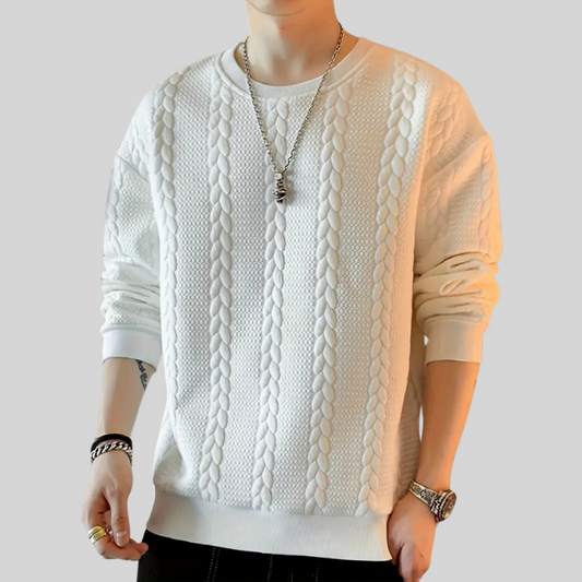 Solid Crew Neck Sweater for Men