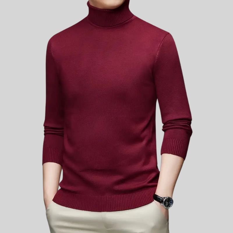 Solid Color Turtleneck Sweater for Men