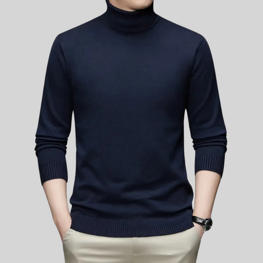 Solid Color Turtleneck Sweater for Men