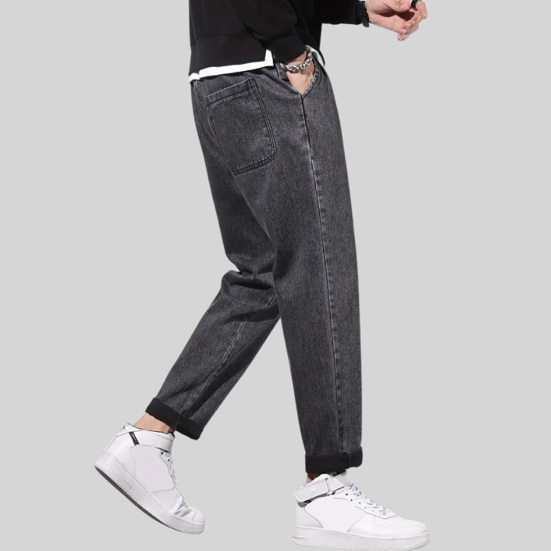 Casual Drawstring Denim Pants